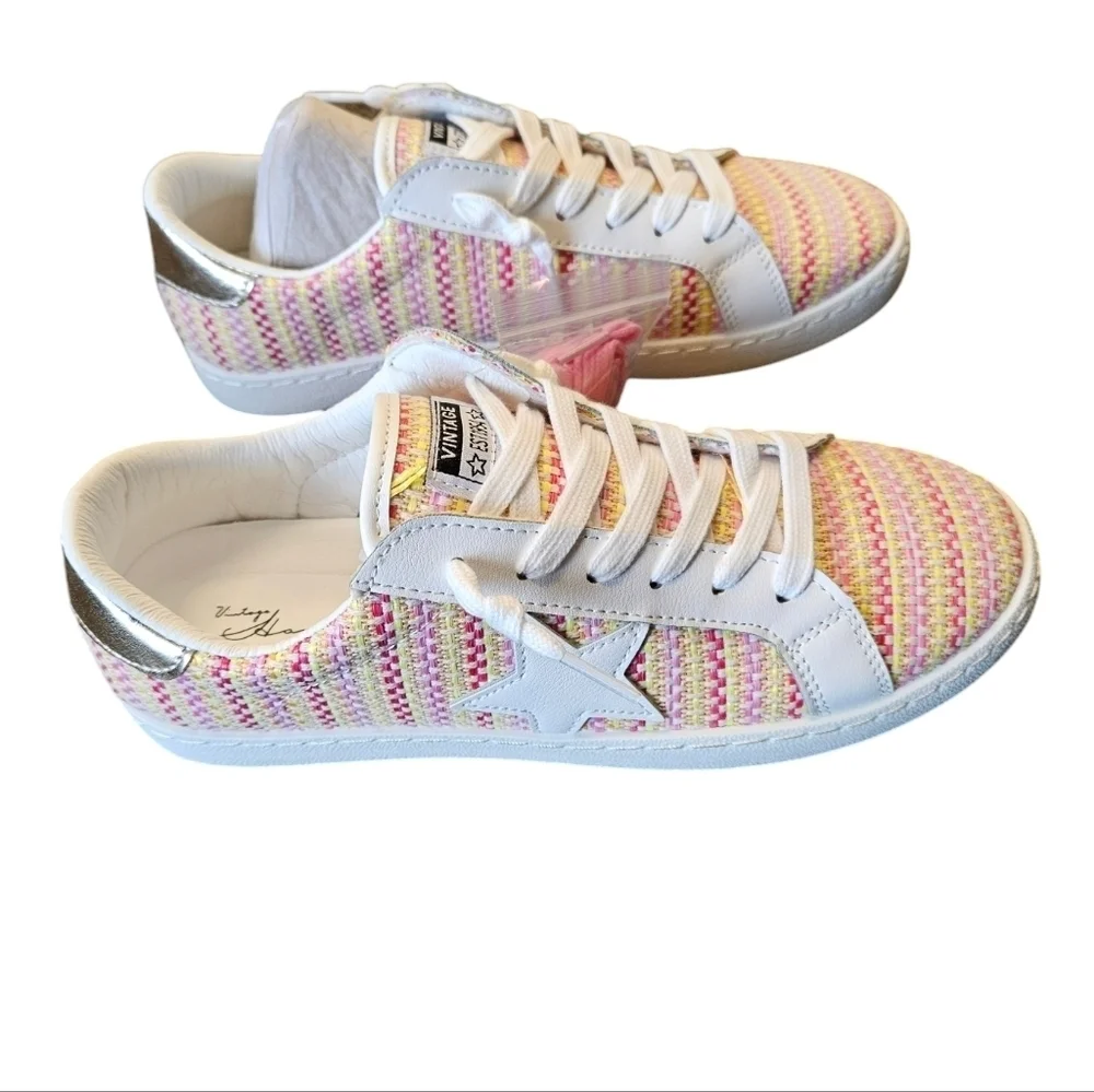 Vintage Havana Carla Light Pink Multi Tweed Slip-On Sneaker Womens NEW